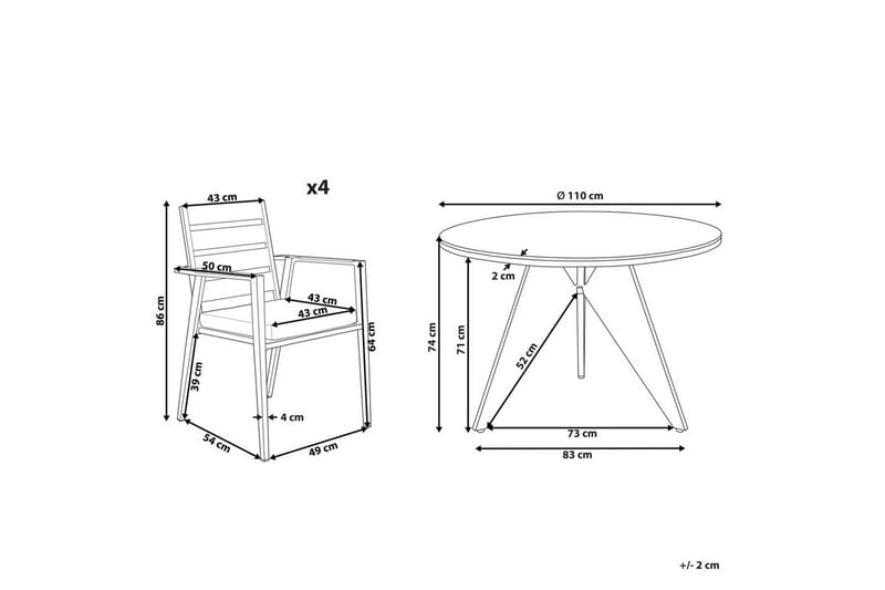 Matsalsset Olmetto/Taviano - Utemöbler - Utegrupp - Matgrupper utomhus