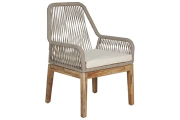 Matsalsset Oristano Grå/beige/ljus trä, 4-Sits - Grå/beige/ljus trä, 4-Sits - Utemöbler - Utegrupp - Matgrupper utomhus