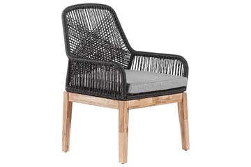 Matsalsset Oristano Grå/svart/ljus trä, 4-Sits - Grå/svart/ljus trä, 4-Sits - Utemöbler - Utegrupp - Matgrupper utomhus