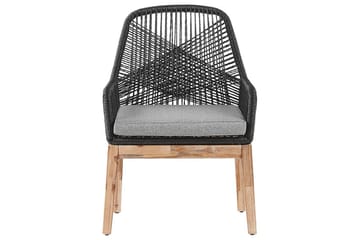 Matsalsset Oristano Grå/svart/ljus trä, 4-Sits - Grå/svart/ljus trä, 4-Sits - Utemöbler - Utegrupp - Matgrupper utomhus