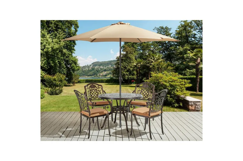 Matsalsset Salento med parasoll - Utemöbler - Utegrupp - Matgrupper utomhus