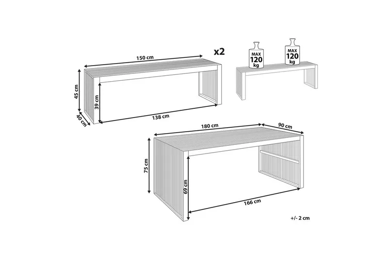Matsalsset Sulzano - Utemöbler - Utegrupp - Matgrupper utomhus