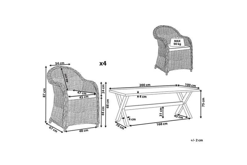 Matsalsset Susua/Olbia 4-Sits - 4-Sits - Utemöbler - Utegrupp - Matgrupper utomhus