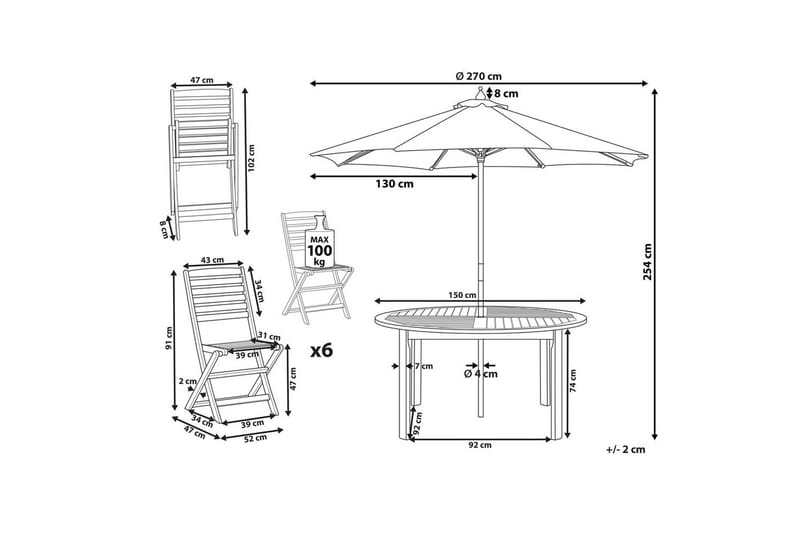 Matsalsset Tolve - Utemöbler - Utegrupp - Matgrupper utomhus