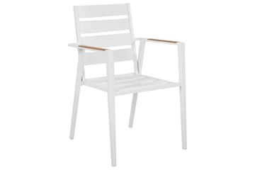 Matsalsset Valcanetto/Taviano Vitt/grått/ljust trä, 6-Sits - Vitt/grått/ljust trä, 6-Sits - Utemöbler - Utegrupp - Matgrupper utomhus