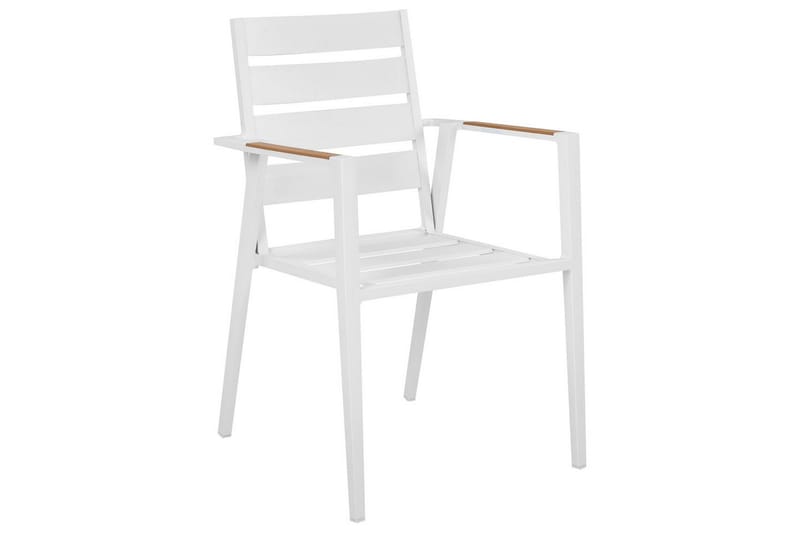 Matsalsset Valcanetto/Taviano Vitt/grått/ljust trä, 6-Sits - Vitt/grått/ljust trä, 6-Sits - Utemöbler - Utegrupp - Matgrupper utomhus