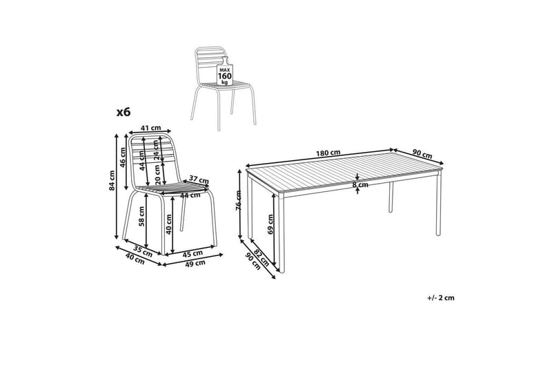 Matsalsset Vallese - Utemöbler - Utegrupp - Matgrupper utomhus