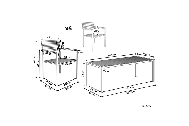 Matsalsset Viareggio - Utemöbler - Utegrupp - Matgrupper utomhus