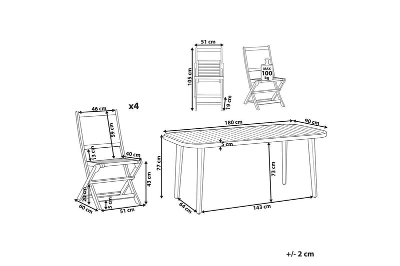 Matsalsset Paraggi 4-Sits - 4-Sits - Utemöbler - Utegrupp - Matgrupper utomhus