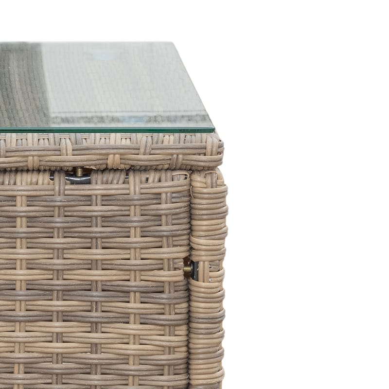 Mendoza l-formad 4-sits soffgrupp i konstrotting för altan och terrass - Brun - Utemöbler - Utegrupp - Loungegrupp