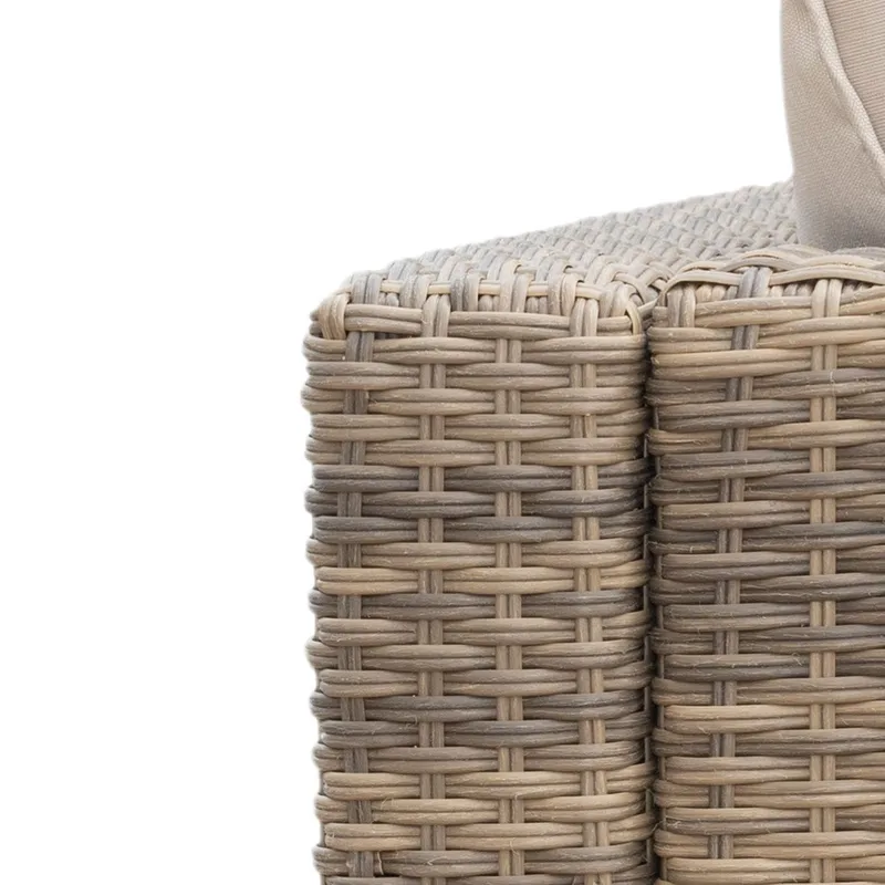 Mendoza l-formad 4-sits soffgrupp i konstrotting för altan och terrass - Brun - Utemöbler - Utegrupp - Loungegrupp