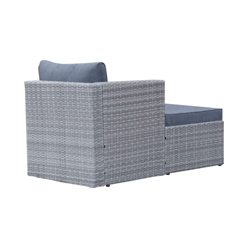 Mendoza l-formad 4-sits soffgrupp i konstrotting för altan och terrass - Grå - Utemöbler - Utegrupp - Loungegrupp