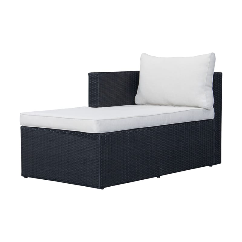 Mendoza l-formad 4-sits soffgrupp i konstrotting för altan och terrass - Svart - Utemöbler - Utegrupp - Loungegrupp