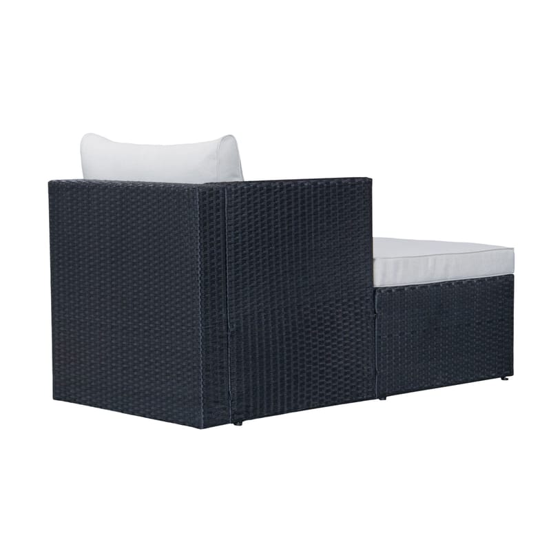 Mendoza l-formad 4-sits soffgrupp i konstrotting för altan och terrass - Svart - Utemöbler - Utegrupp - Loungegrupp