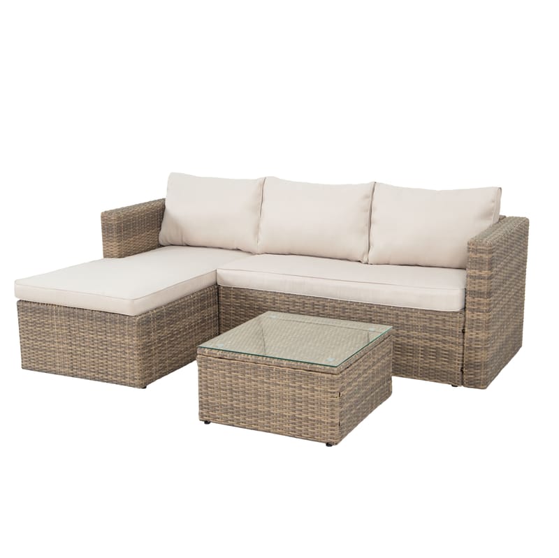 Mendoza Soffgrupp 4-sits - Brun - Utemöbler - Utegrupp - Loungegrupp