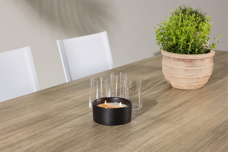 MERLO Matgrupp Utomhus 200 cm + 6 st Alling Matstolar Vit - Utemöbler - Utegrupp - Matgrupper utomhus