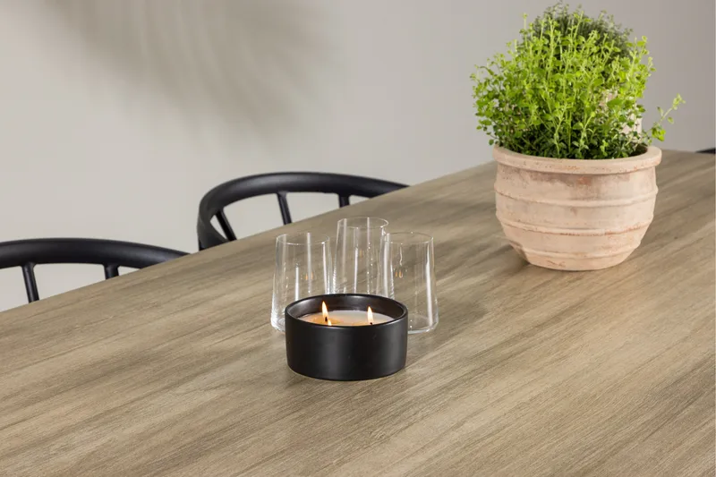 Merlo Matgrupp Utomhus 200 cm + 6 st Stina Matstolar Svart/Vit - Utemöbler - Utegrupp - Matgrupper utomhus