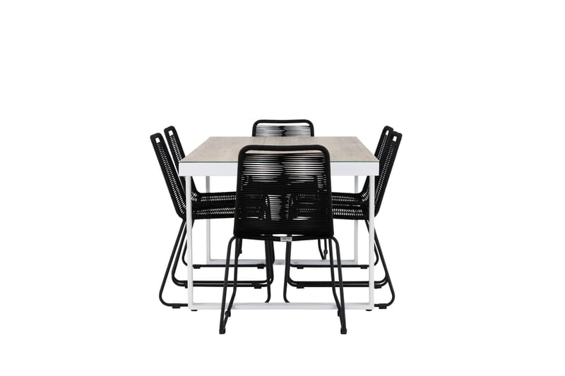 Merlo Matgrupp Utomhus + 6 Utestolar - Vit - Utemöbler - Utegrupp - Matgrupper utomhus