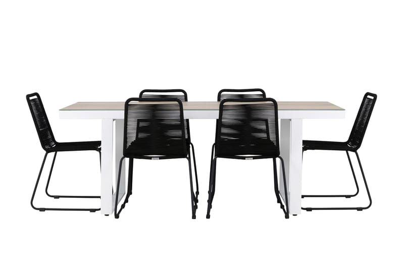 Merlo Matgrupp Utomhus + 6 Utestolar, Vit