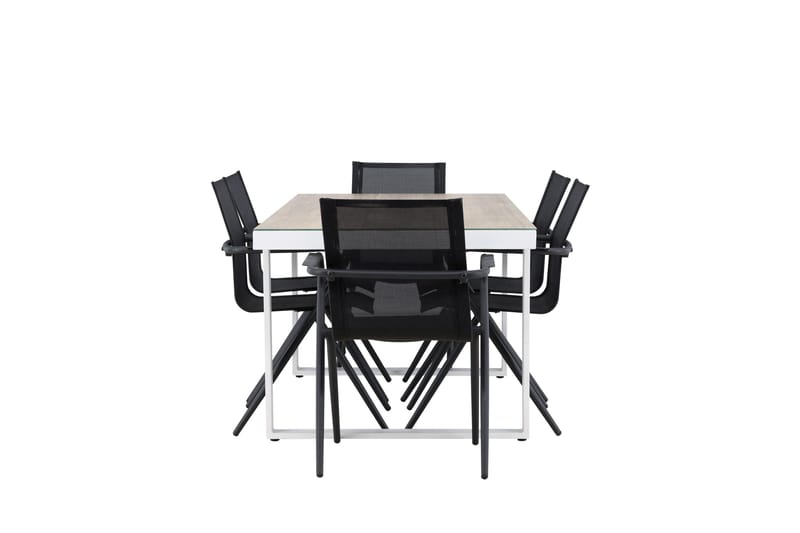 Merlo Matgrupp Utomhus cm Rektangulär med 6 Alina Utestolar - Vit - Utemöbler - Utegrupp - Matgrupper utomhus