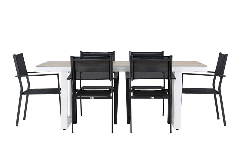 Merlo Matgrupp Utomhus cm Rektangulär med 6 Copacabana Utestolar, Vit