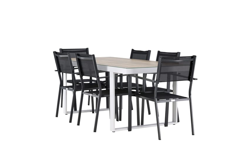 Merlo Matgrupp Utomhus cm Rektangulär med 6 Copacabana Utestolar - Vit - Utemöbler - Utegrupp - Matgrupper utomhus