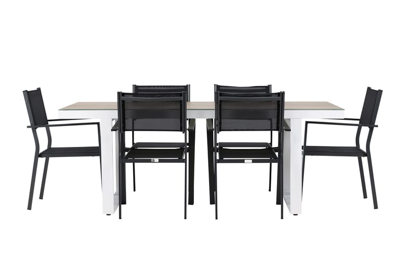 Merlo Matgrupp Utomhus cm Rektangulär med 6 Copacabana Utestolar - Vit - Utemöbler - Utegrupp - Matgrupper utomhus
