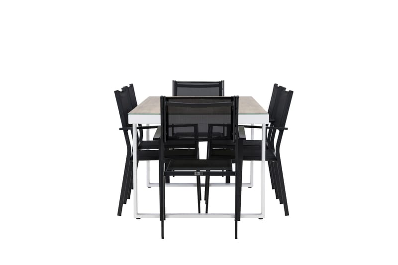 Merlo Matgrupp Utomhus cm Rektangulär med 6 Copacabana Utestolar - Vit - Utemöbler - Utegrupp - Matgrupper utomhus