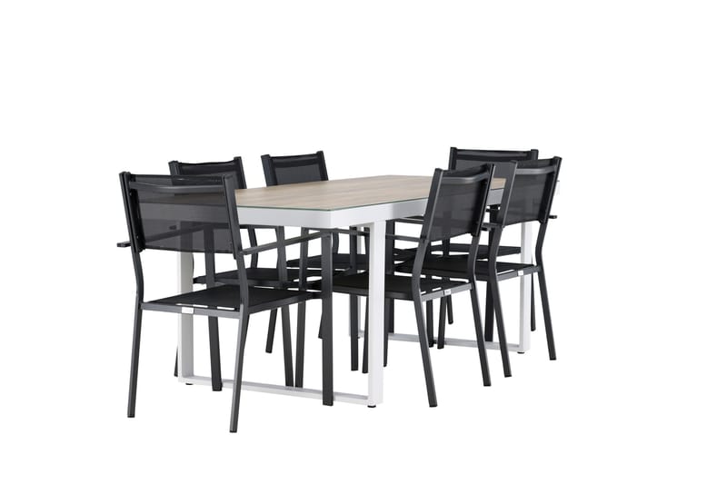 Merlo Matgrupp Utomhus cm Rektangulär med 6 Copacabana Utestolar - Vit - Utemöbler - Utegrupp - Matgrupper utomhus