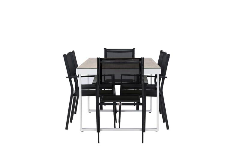 Merlo Matgrupp Utomhus cm Rektangulär med 6 Copacabana Utestolar - Vit - Utemöbler - Utegrupp - Matgrupper utomhus