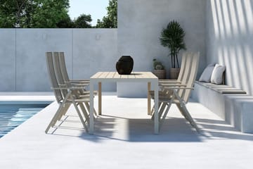 Mirko Matbord Utomhus 90x205 cm med 6 Levanzo Karmstol - Utemöbler - Utegrupp - Matgrupper utomhus