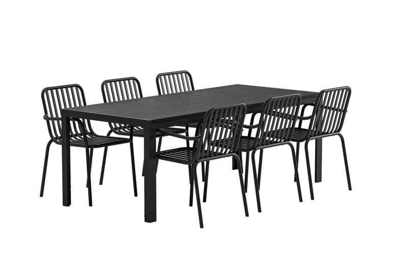 Mirko Matbord Utomhus 90x205 cm med 6 Peking Karmstol - Utemöbler - Utegrupp - Matgrupper utomhus