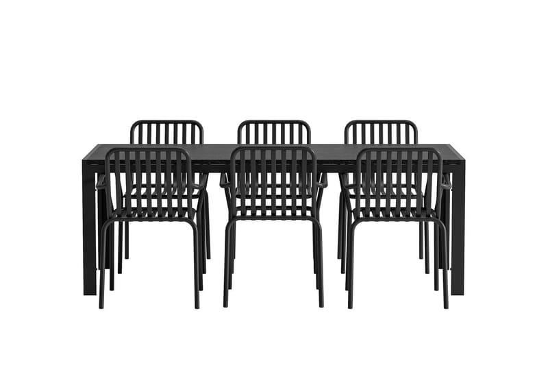 Mirko Matbord Utomhus 90x205 cm med 6 Peking Karmstol - Utemöbler - Utegrupp - Matgrupper utomhus
