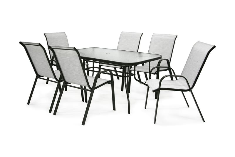 Möbelset DUBLIN bord och 6 stola färg: silvergrå - Matgrupper utomhus
