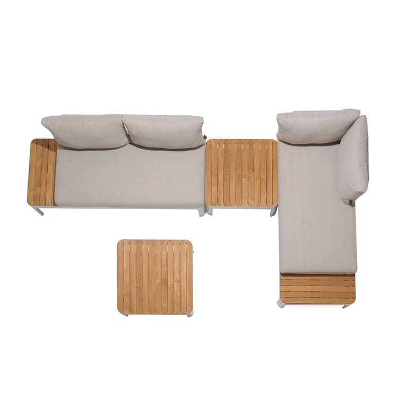 Modulset för utomhusbruk Portals 2x 2-sitssoffor + 2x soffbord - korallsand - Utemöbler - Utegrupp - Loungegrupp