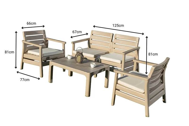 Momira Loungegrupp utomhus - Desert Beige - Utemöbler - Utegrupp - Loungegrupp