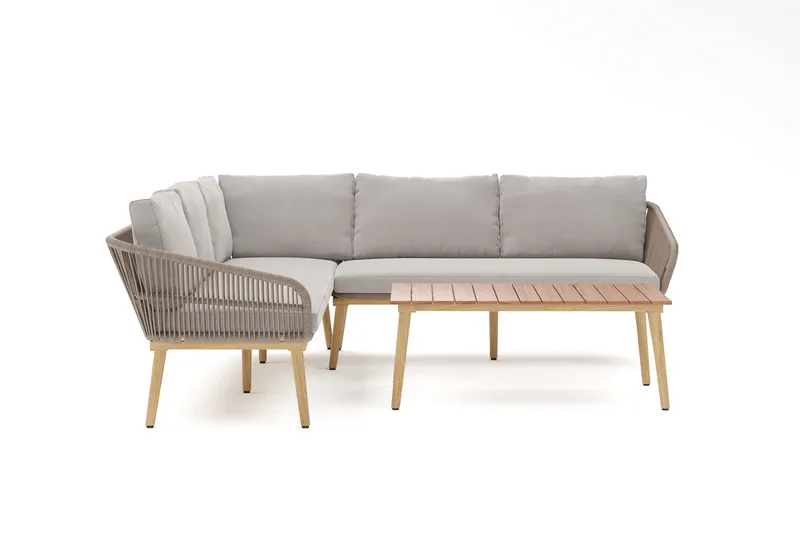 Morrocco Loungegrupp utomhus med repdetaljer för altan och terrass - Brun - Utemöbler - Utegrupp - Loungegrupp