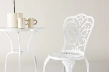 Nandin Matgrupp Utomhus + 2 Utestolar - Vit - Utemöbler - Utegrupp - Caféset