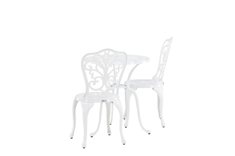 Nandin Matgrupp Utomhus + 2 Utestolar - Vit - Utemöbler - Utegrupp - Caféset