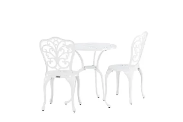 Nandin Matgrupp Utomhus + 2 Utestolar - Vit - Utemöbler - Utegrupp - Caféset