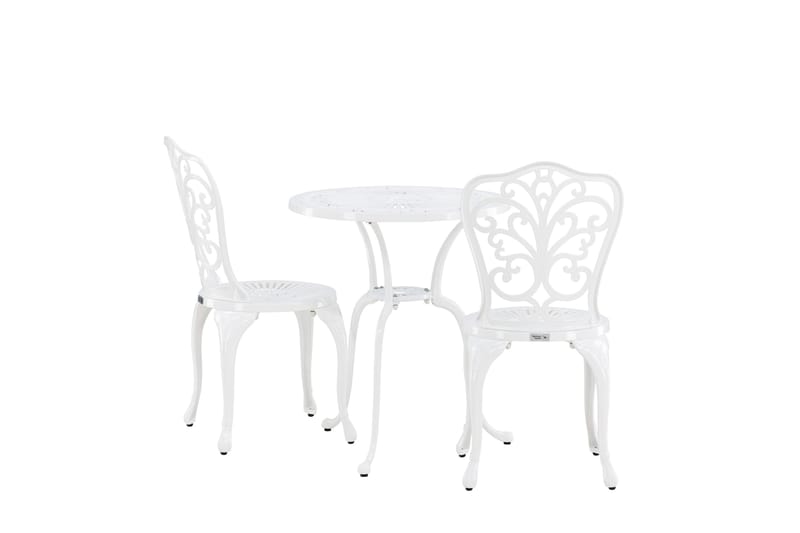 Nandin Matgrupp Utomhus + 2 Utestolar - Vit - Utemöbler - Utegrupp - Matgrupper utomhus