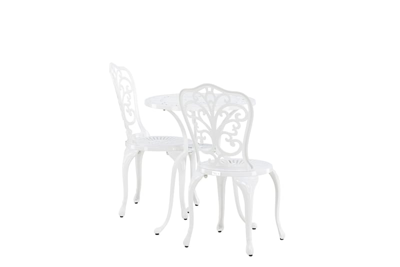 Nandin Matgrupp Utomhus + 2 Utestolar - Vit - Utemöbler - Utegrupp - Matgrupper utomhus