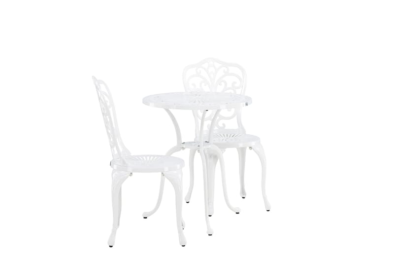 Nandin Matgrupp Utomhus + 2 Utestolar - Vit - Utemöbler - Utegrupp - Matgrupper utomhus