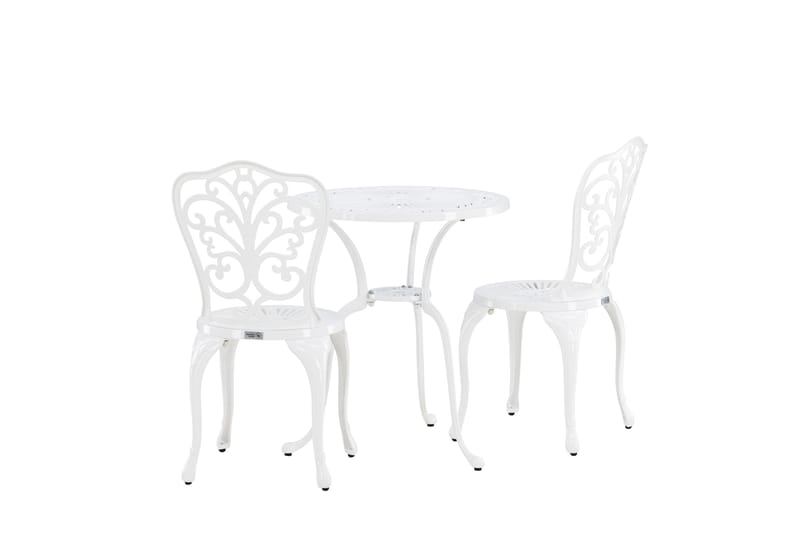Nandin Matgrupp Utomhus + 2 Utestolar - Vit - Utemöbler - Utegrupp - Matgrupper utomhus