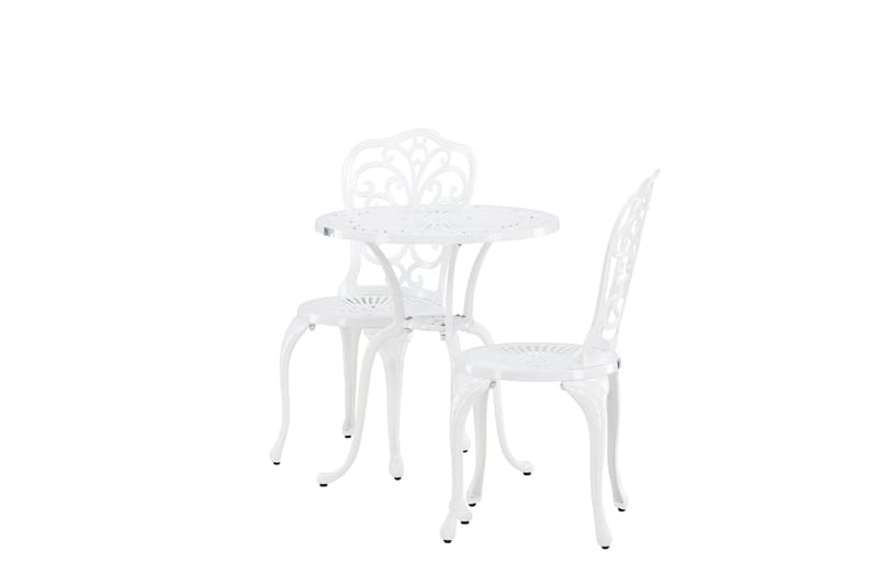 Nandin Matgrupp Utomhus + 2 Utestolar - Vit - Utemöbler - Utegrupp - Caféset