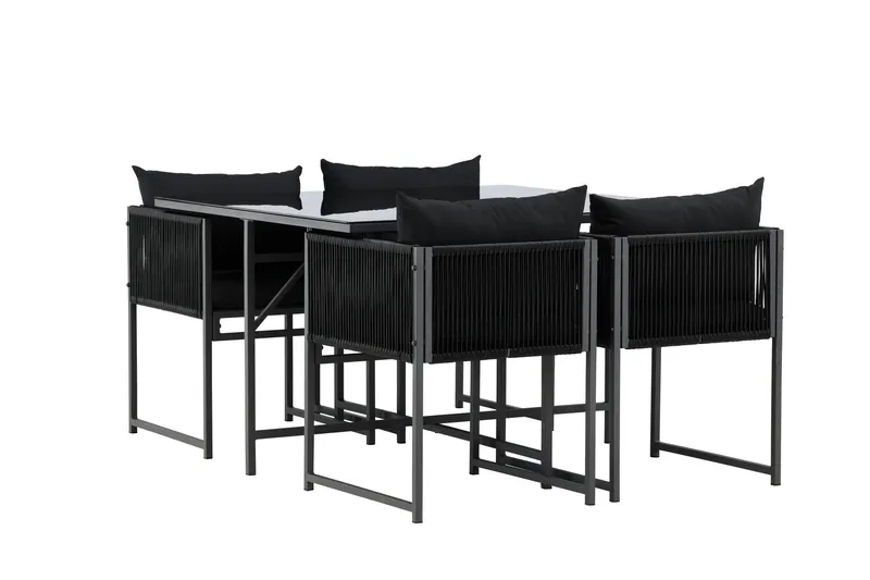 Noto Matgrupp Utomhus 4-sits - Svart - Utemöbler - Utegrupp - Matgrupper utomhus