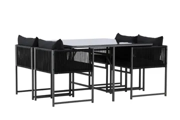 Noto Matgrupp Utomhus 4-sits - Svart - Utemöbler - Utegrupp - Matgrupper utomhus