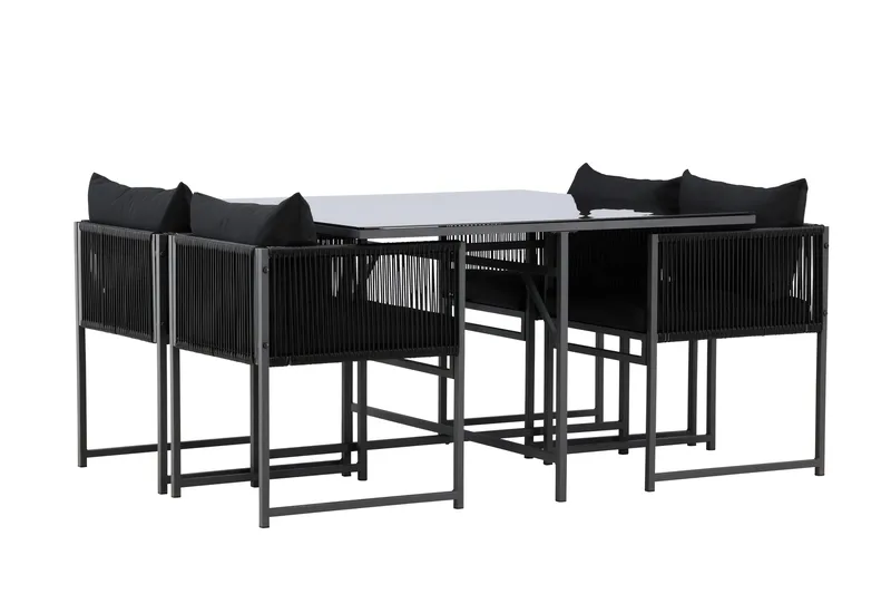 Noto Matgrupp Utomhus 4-sits - Svart - Utemöbler - Utegrupp - Matgrupper utomhus