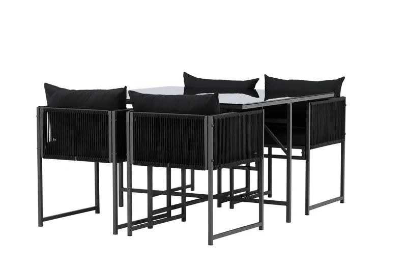 Noto Matgrupp Utomhus 4-sits - Svart - Utemöbler - Utegrupp - Matgrupper utomhus
