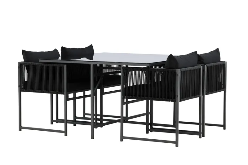 Noto Matgrupp Utomhus 4-sits - Svart - Utemöbler - Utegrupp - Matgrupper utomhus